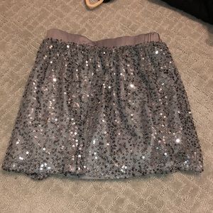 Gray sequin skirt